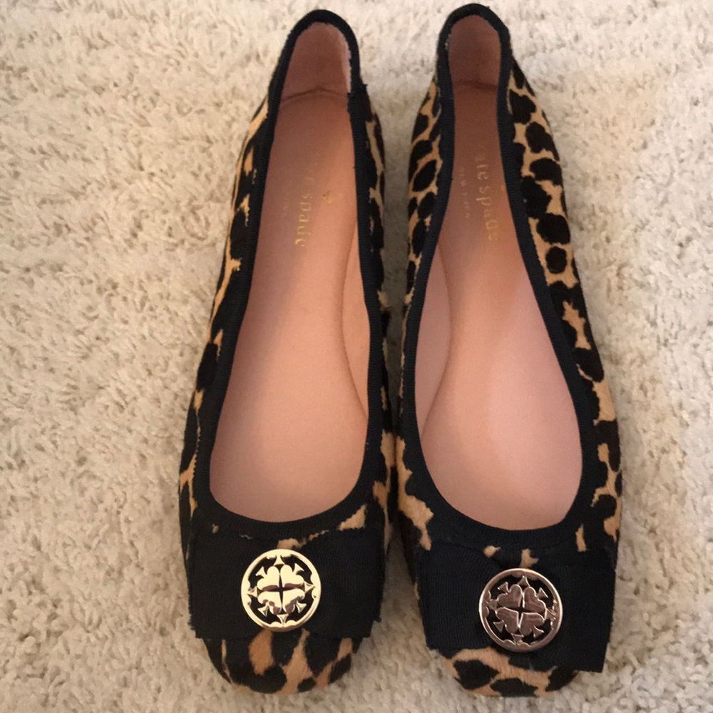Kate Spade Fur Animal Print Flats Size 7